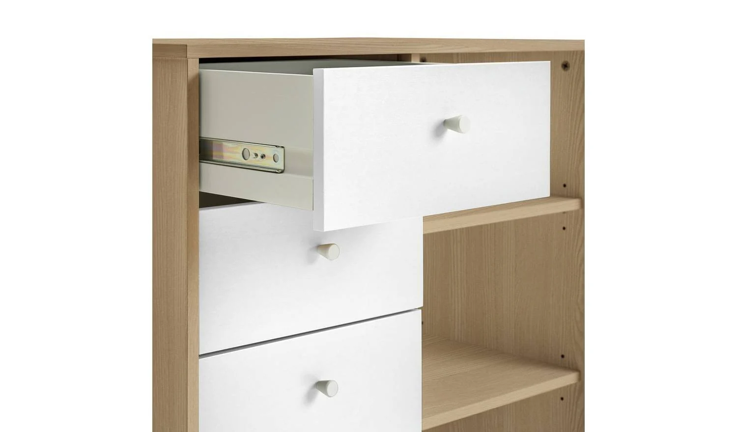 Kids Malibu 6 Drawer Chest White & Oak Childrens Bedroom Storage Organiser - Image 4