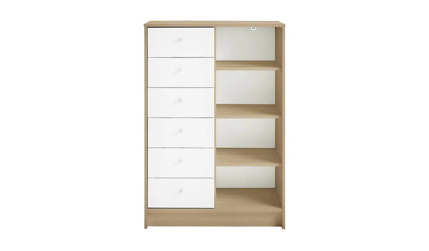 Kids Malibu 6 Drawer Chest White & Oak Childrens Bedroom Storage Organiser - Image 7