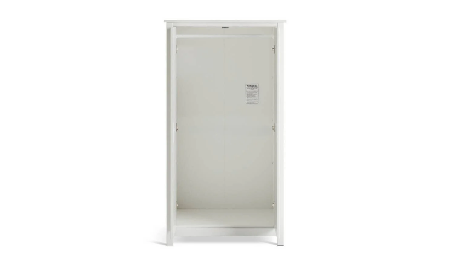 Kids Ronnie Short 2 Door Wardrobe White Childrens Bedroom Storage - Image 3