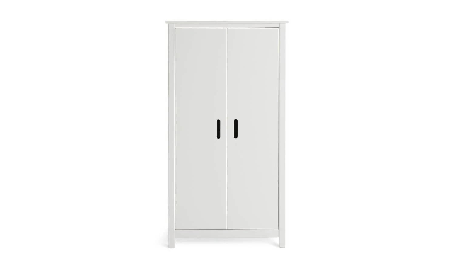 Kids Ronnie Short 2 Door Wardrobe White Childrens Bedroom Storage - Image 4
