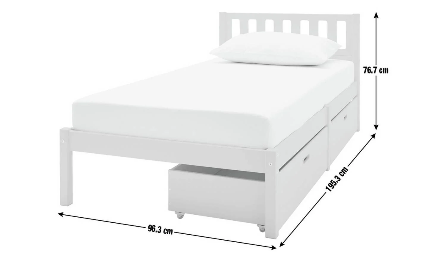 Kids Ronnie Single Bed with Drawers - Green - Image 2