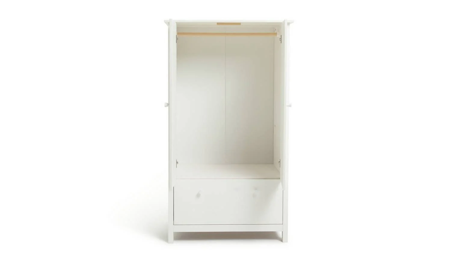 Kids Scandinavia Short 2 Door Wardrobe White Childrens Bedroom Storage - Image 4