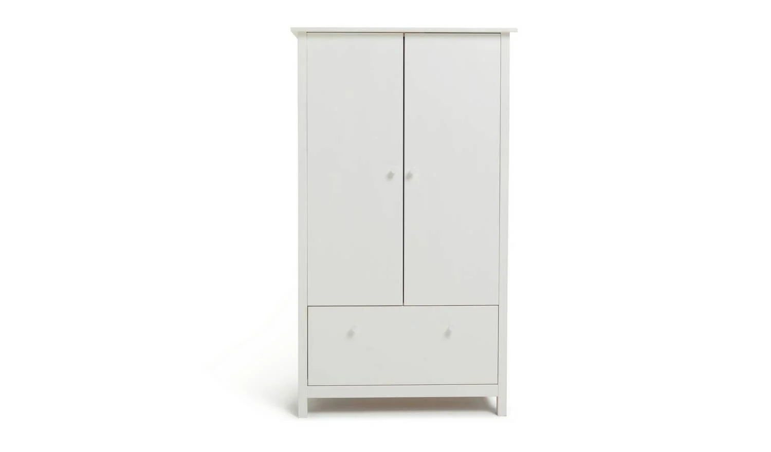 Kids Scandinavia Short 2 Door Wardrobe White Childrens Bedroom Storage - Image 5