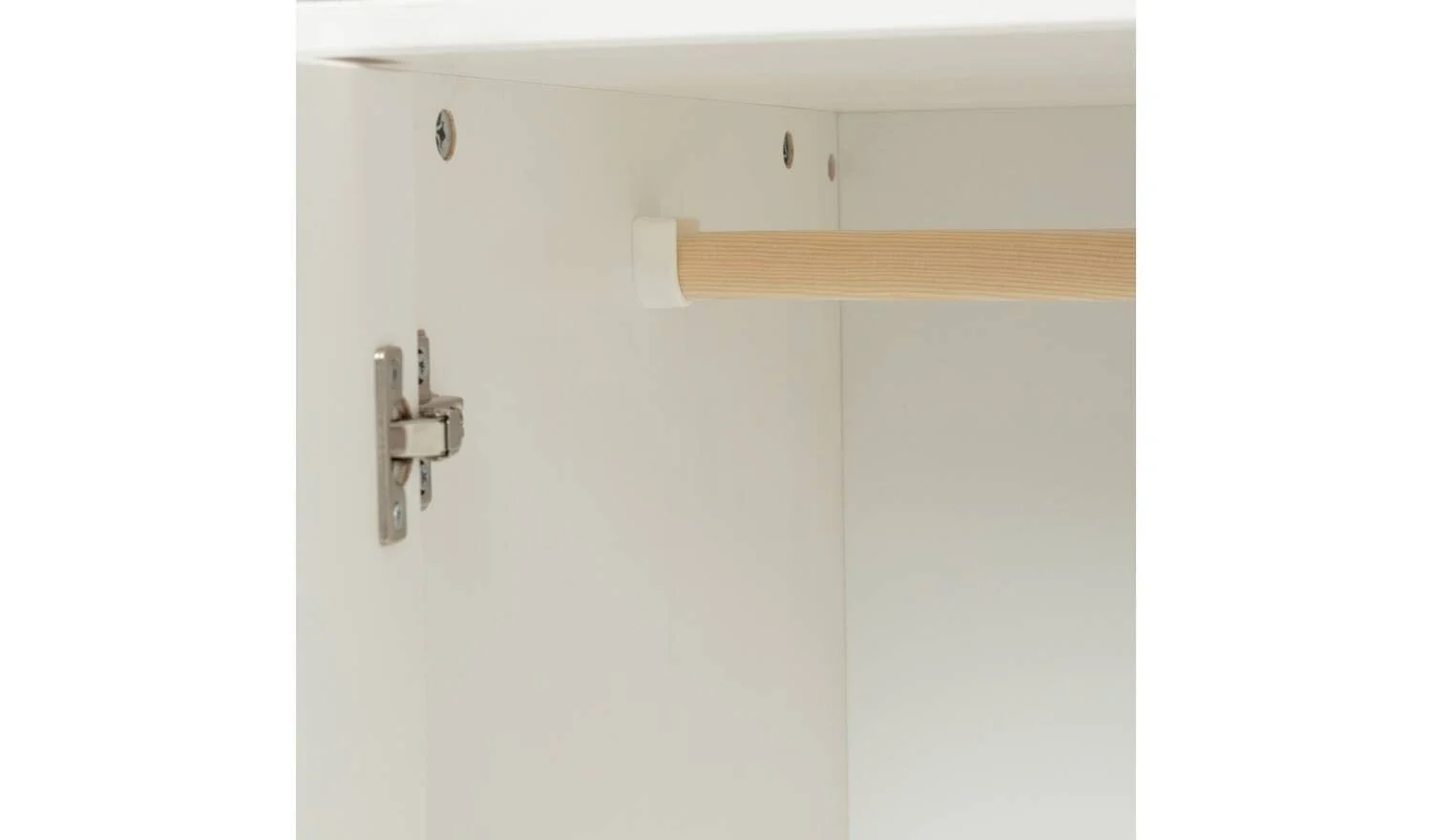 Kids Scandinavia Short 2 Door Wardrobe White Childrens Bedroom Storage - Image 6