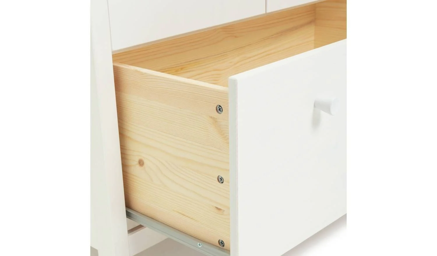 Kids Scandinavia Short 2 Door Wardrobe White Childrens Bedroom Storage - Image 7