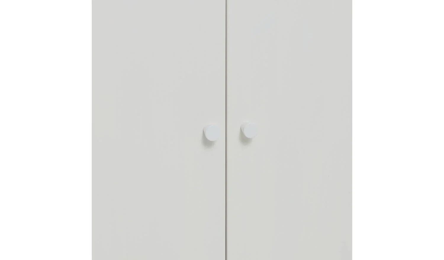 Kids Scandinavia Short 2 Door Wardrobe White Childrens Bedroom Storage - Image 9