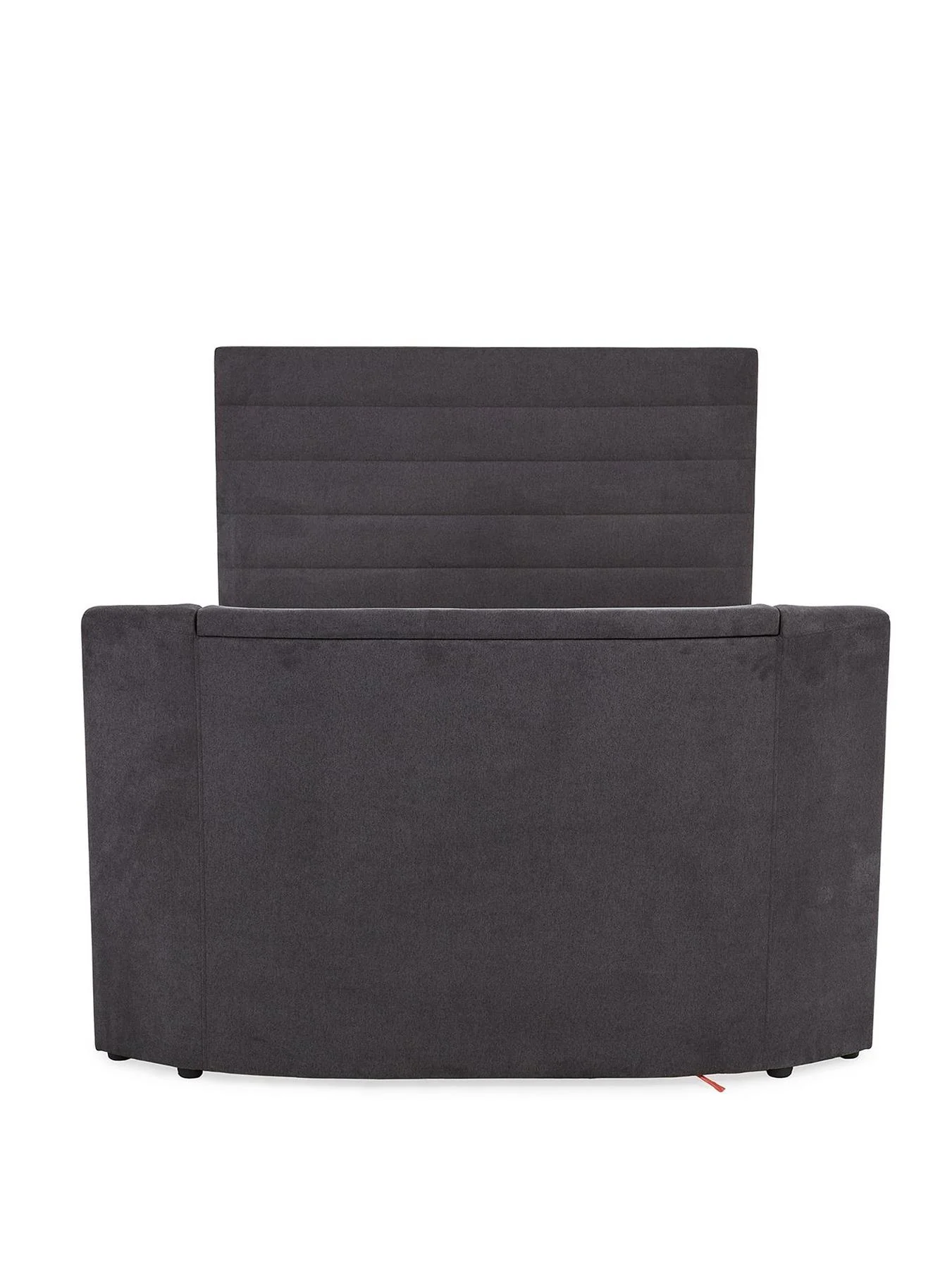 Kingsley Fabric TV Double Bed Frame - fits up to 32 inch TV Charcoal - Image 2