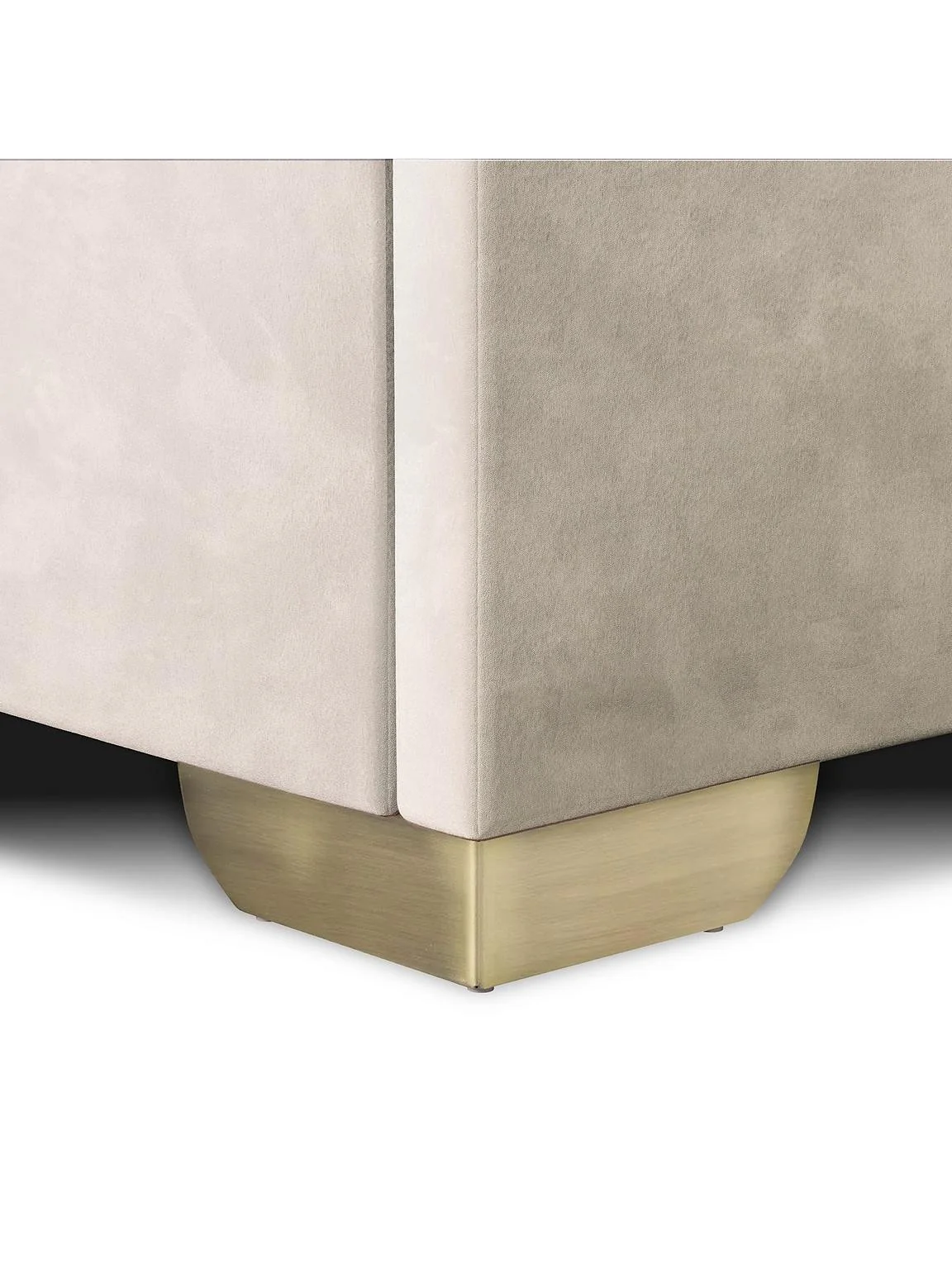 Kingston Velvet King Bed Natural | Wing Headboard | Lift Up Storage - Image 5