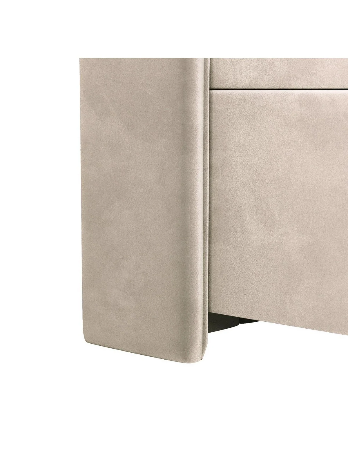 Kingston Velvet King Bed Natural | Wing Headboard | Lift Up Storage - Image 6