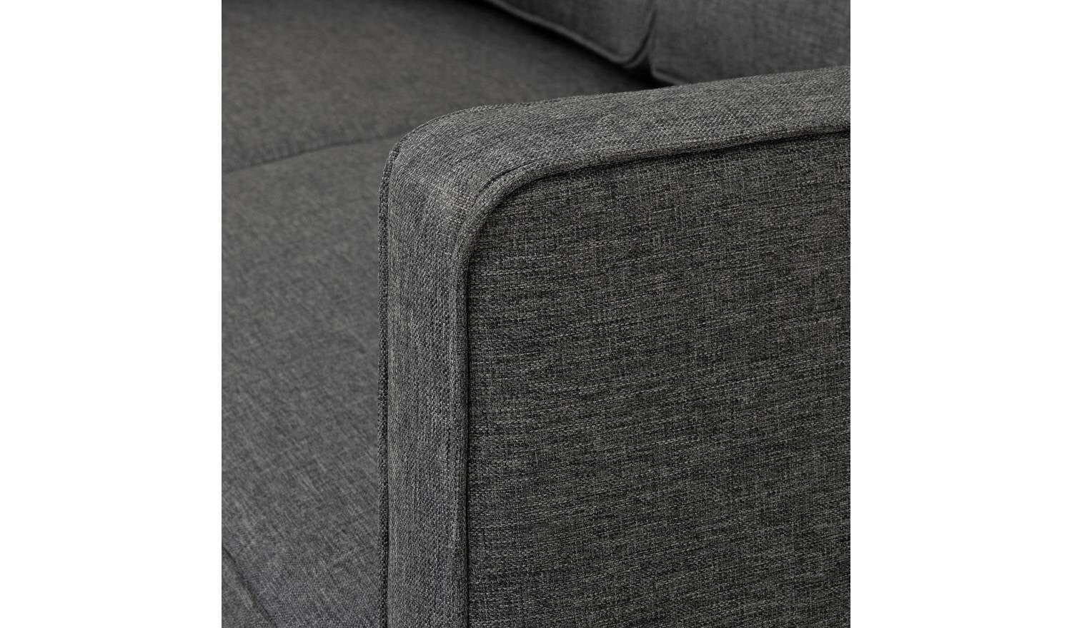 Knox Fabric 2 Seater Sofa Charcoal Modern Living Room Furniture Comfort - Image 6