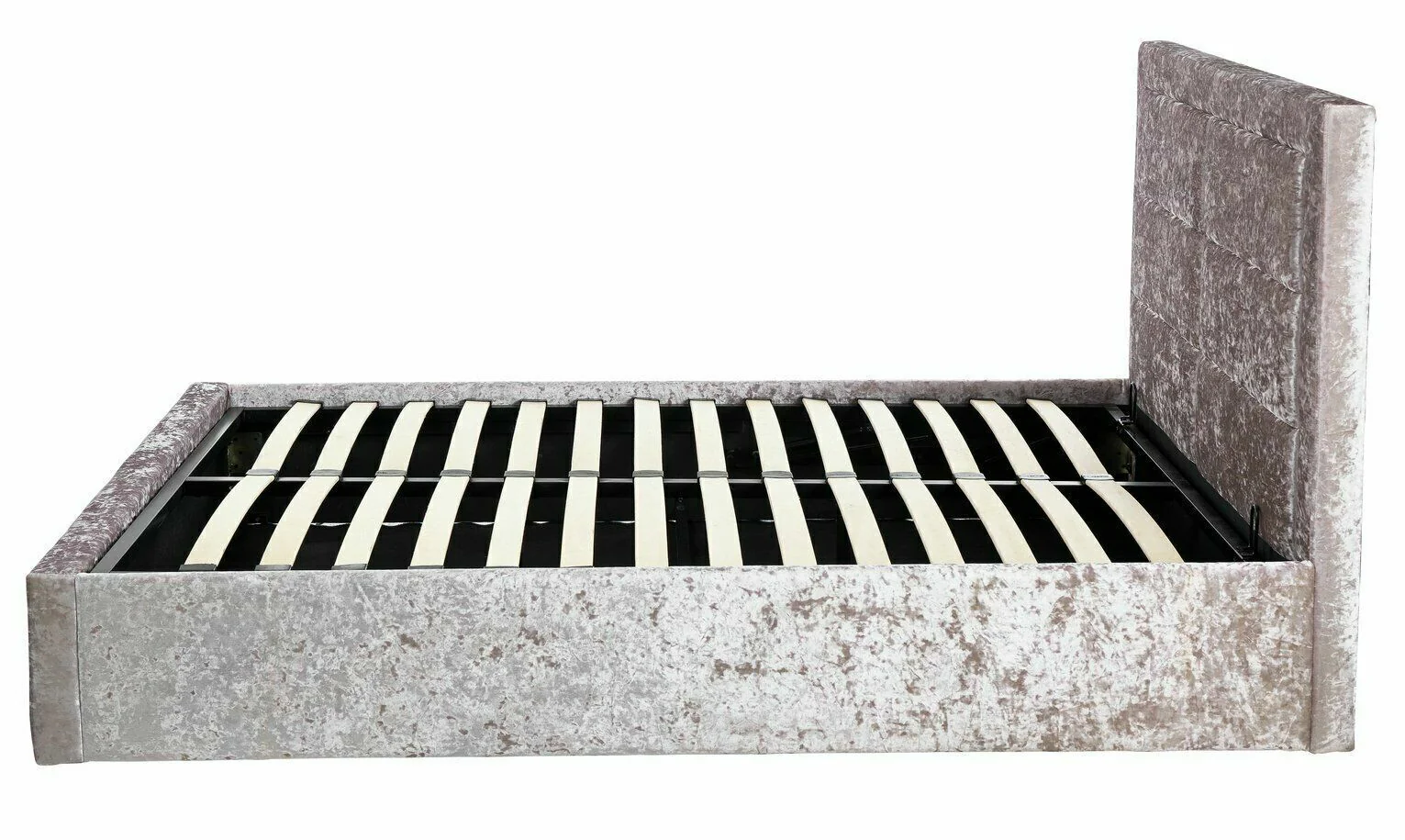 Kourtney End Open Ottoman Small Double Bed Silver Practical Storage Solution - Image 4