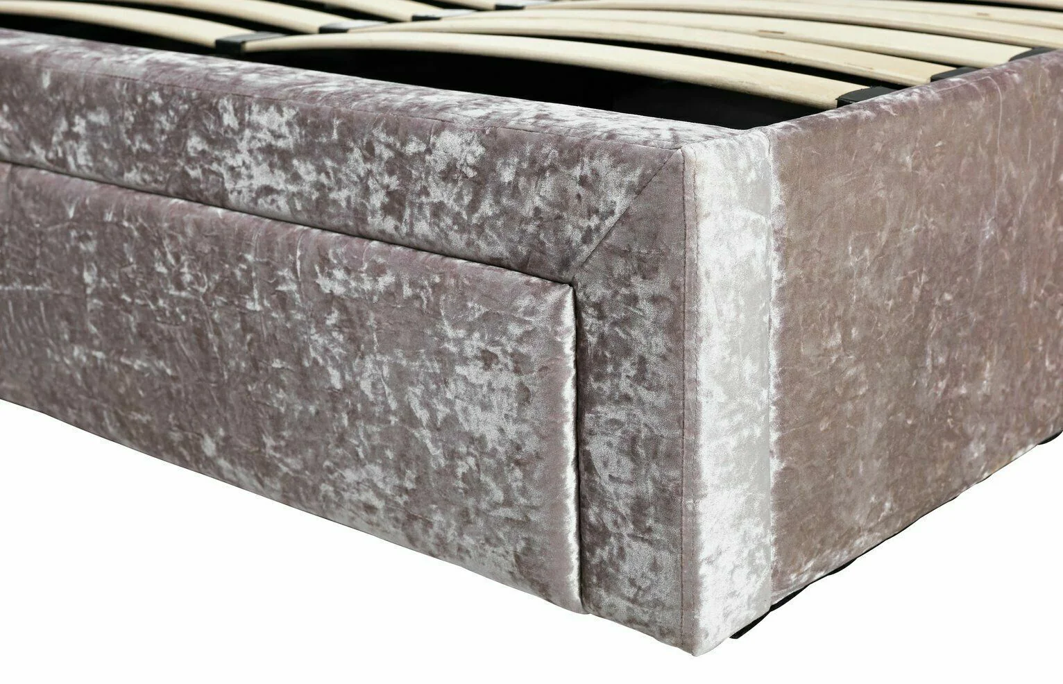 Kourtney End Open Ottoman Small Double Bed Silver Practical Storage Solution - Image 6