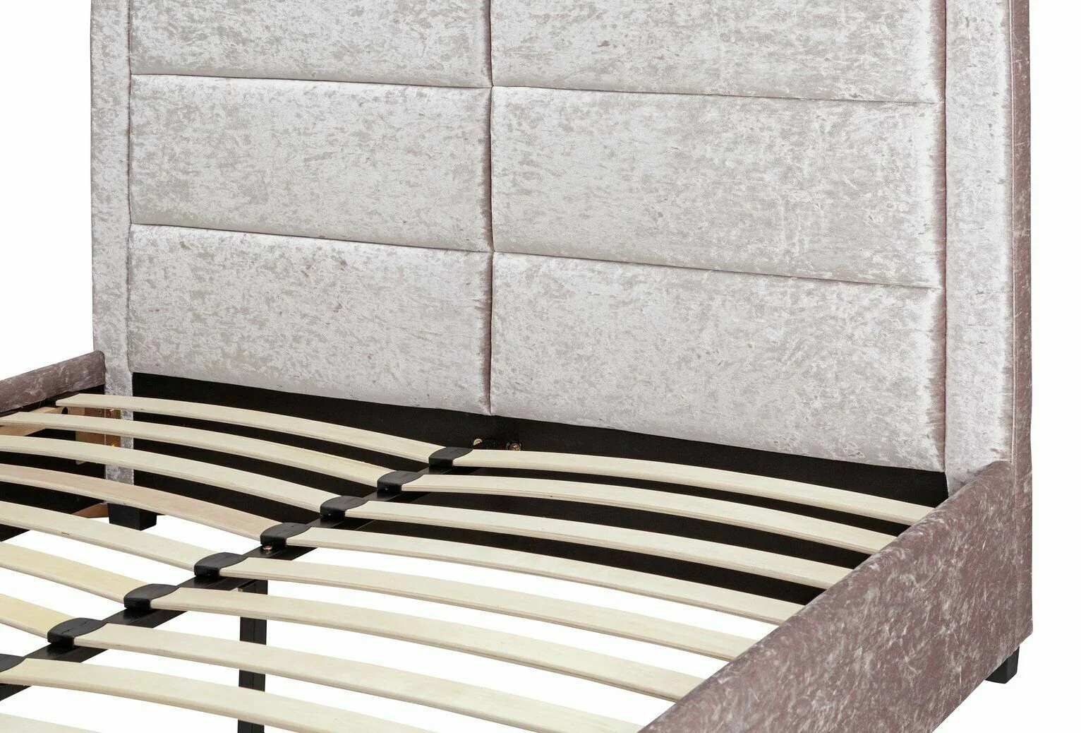 Kourtney Velvet Kingsize Bed Frame Silver Luxurious and Comfortable Bed - Image 3