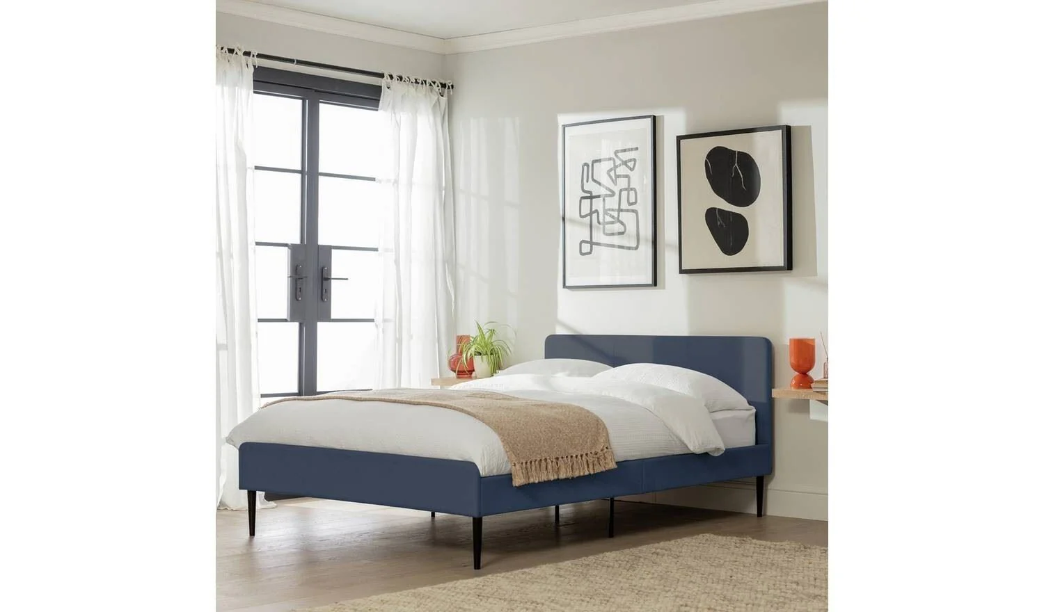 Kristopher Small Double Bed Frame - Blue - Image 3