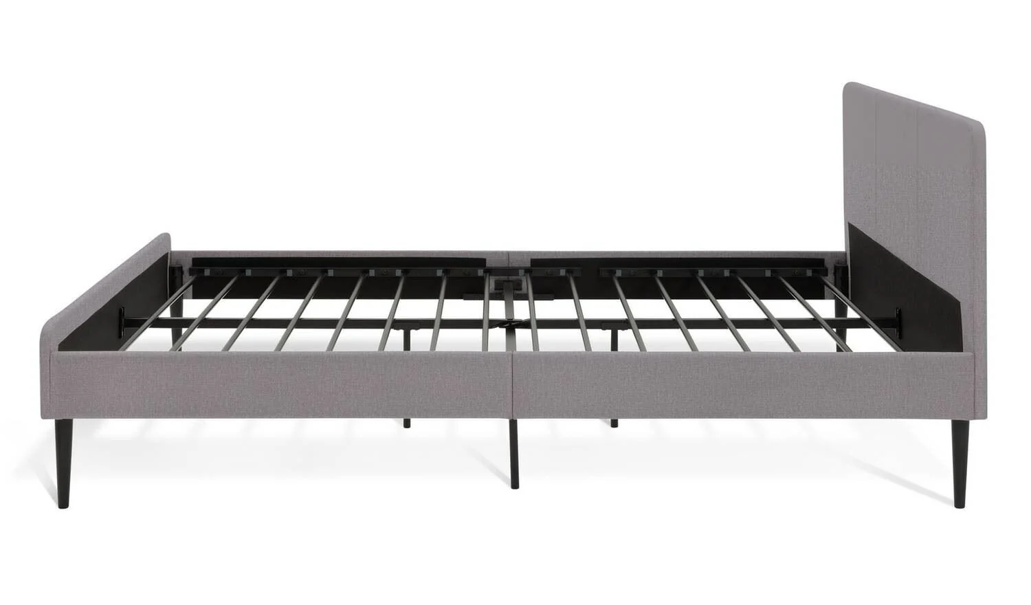 Kristopher Small Double Fabric Bed Frame Grey Modern Bedroom Furniture - Image 2