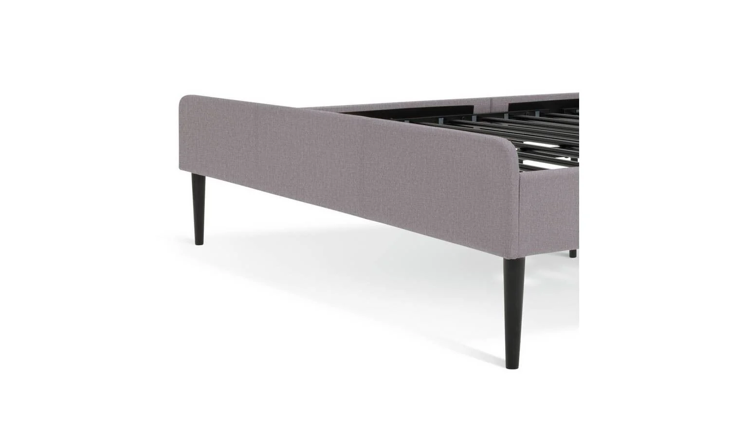 Kristopher Small Double Fabric Bed Frame Grey Modern Bedroom Furniture - Image 5