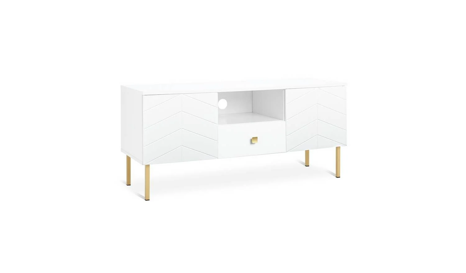 Kyler 2 Door 1 Drawer TV Unit White Easy Assembly Durable Construction - Image 3