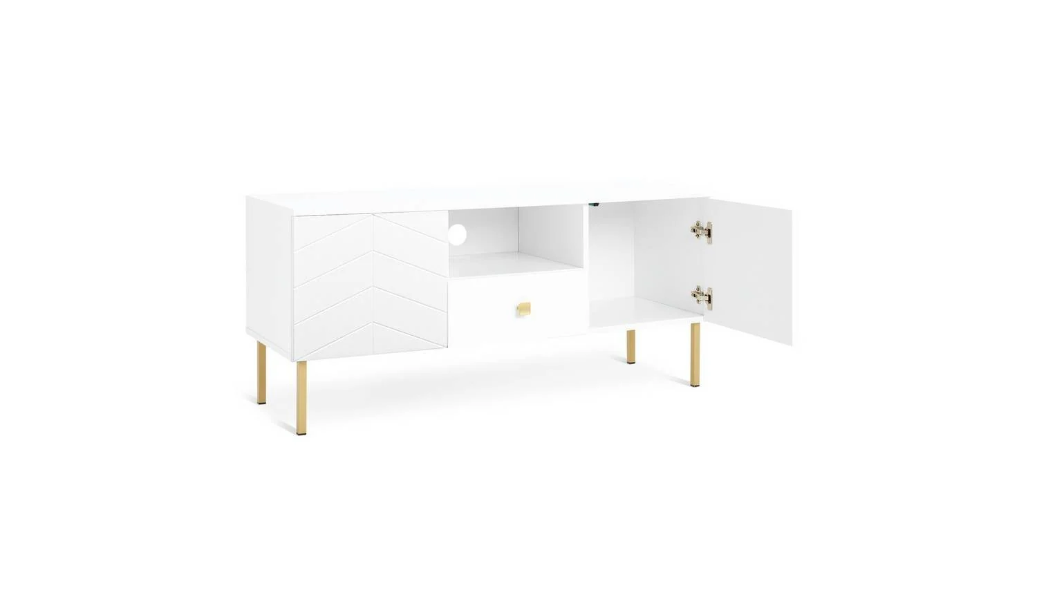 Kyler 2 Door 1 Drawer TV Unit White Easy Assembly Durable Construction - Image 5