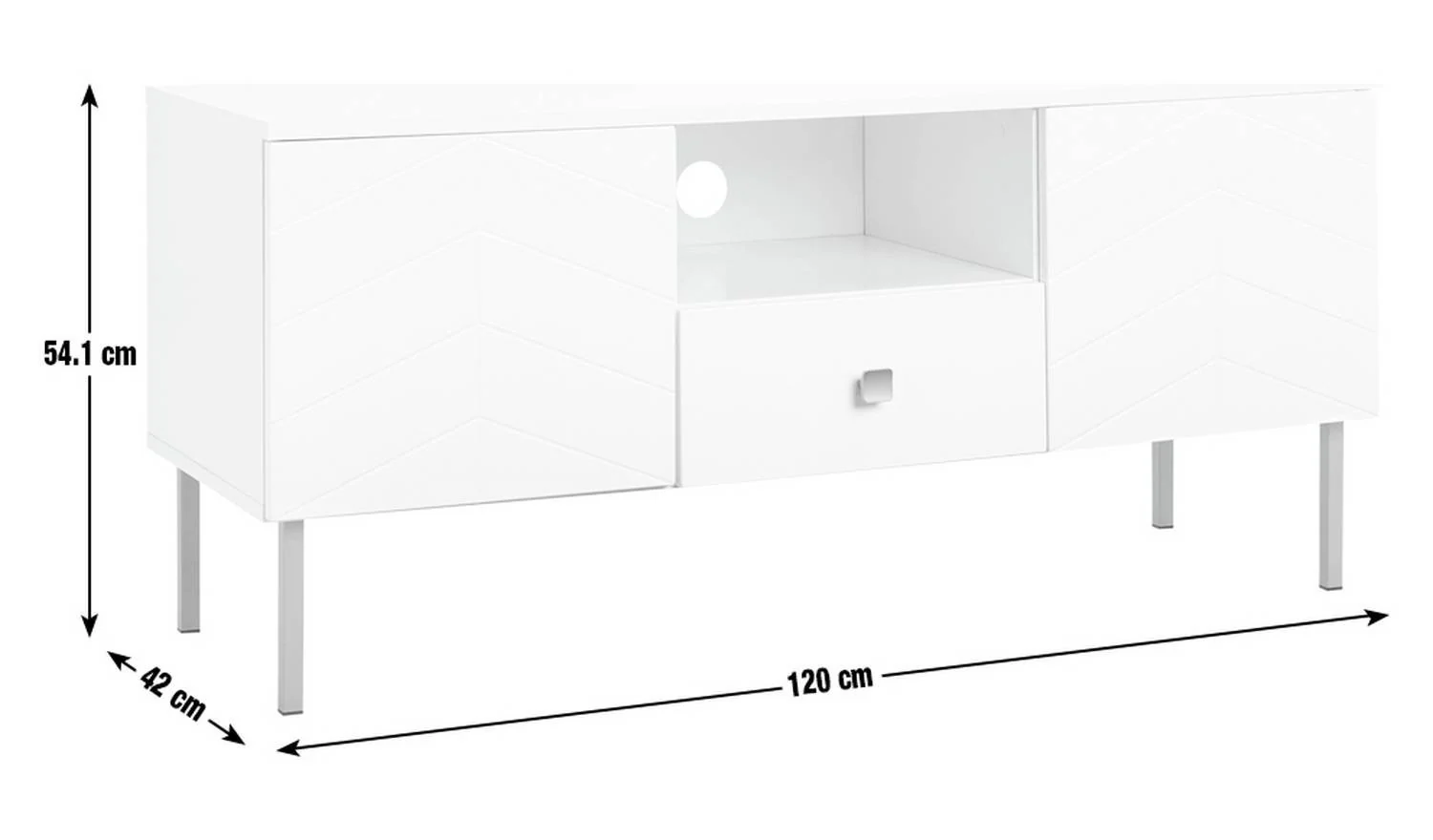 Kyler 2 Door 1 Drawer TV Unit White Easy Assembly Durable Construction - Image 9