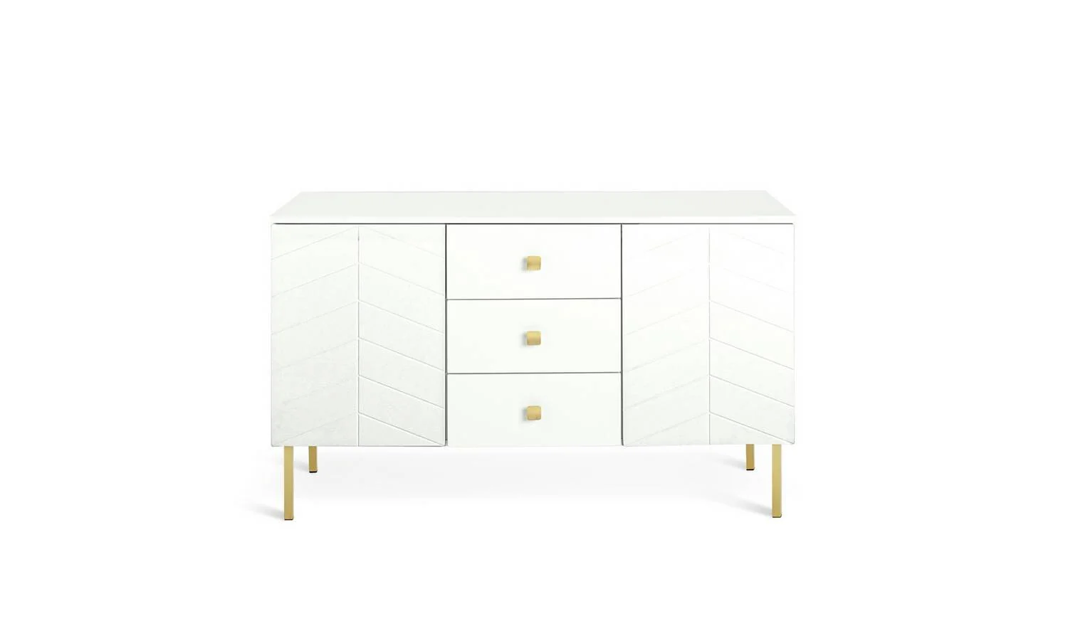Kyler 2 Door 3 Drawer Sideboard White Storage Cabinet Living Room - Image 4
