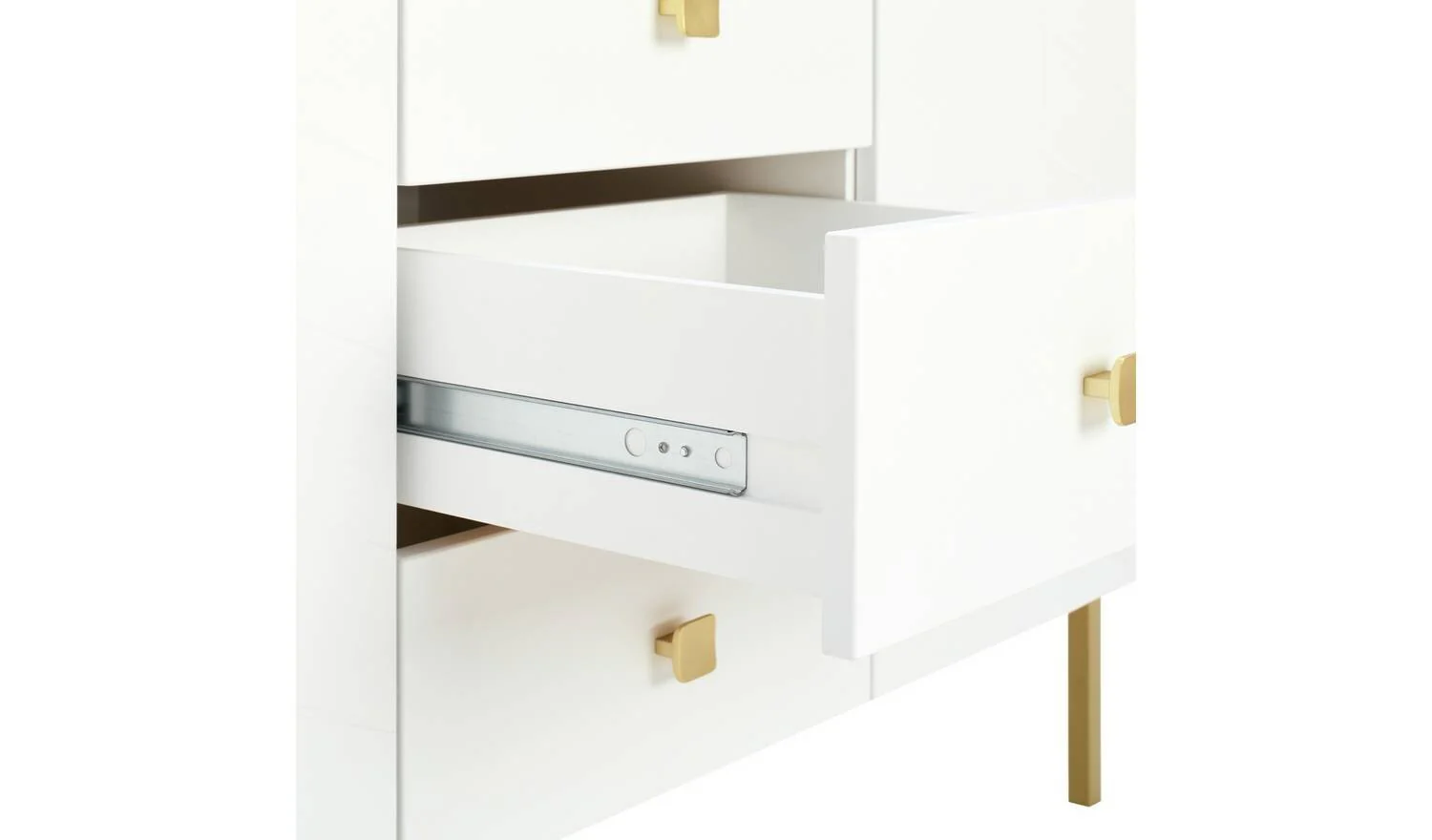 Kyler 2 Door 3 Drawer Sideboard White Storage Cabinet Living Room - Image 7