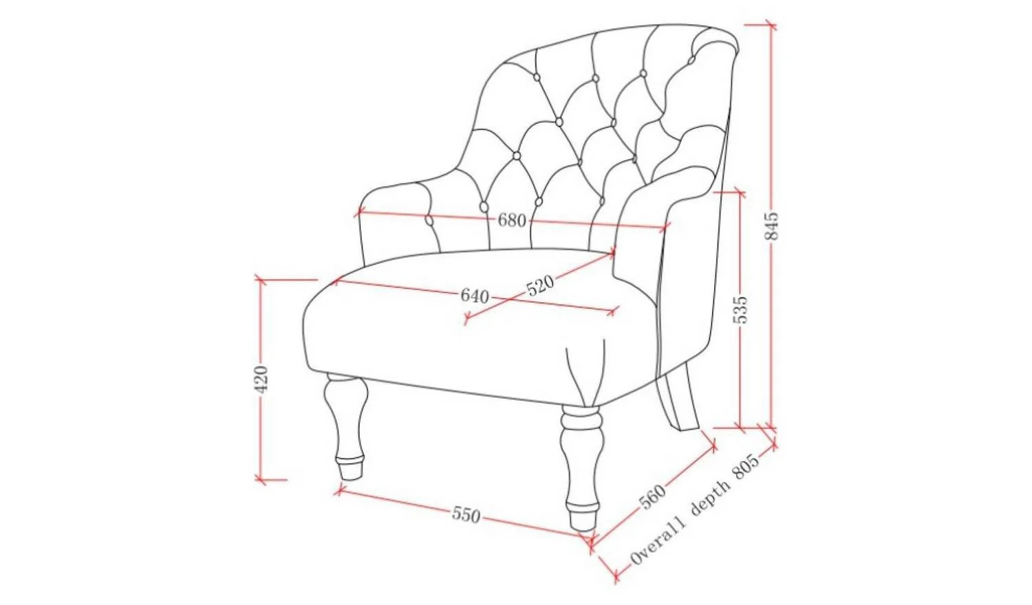 Kyoto Charlie Fabric Armchair - Cream - Image 2