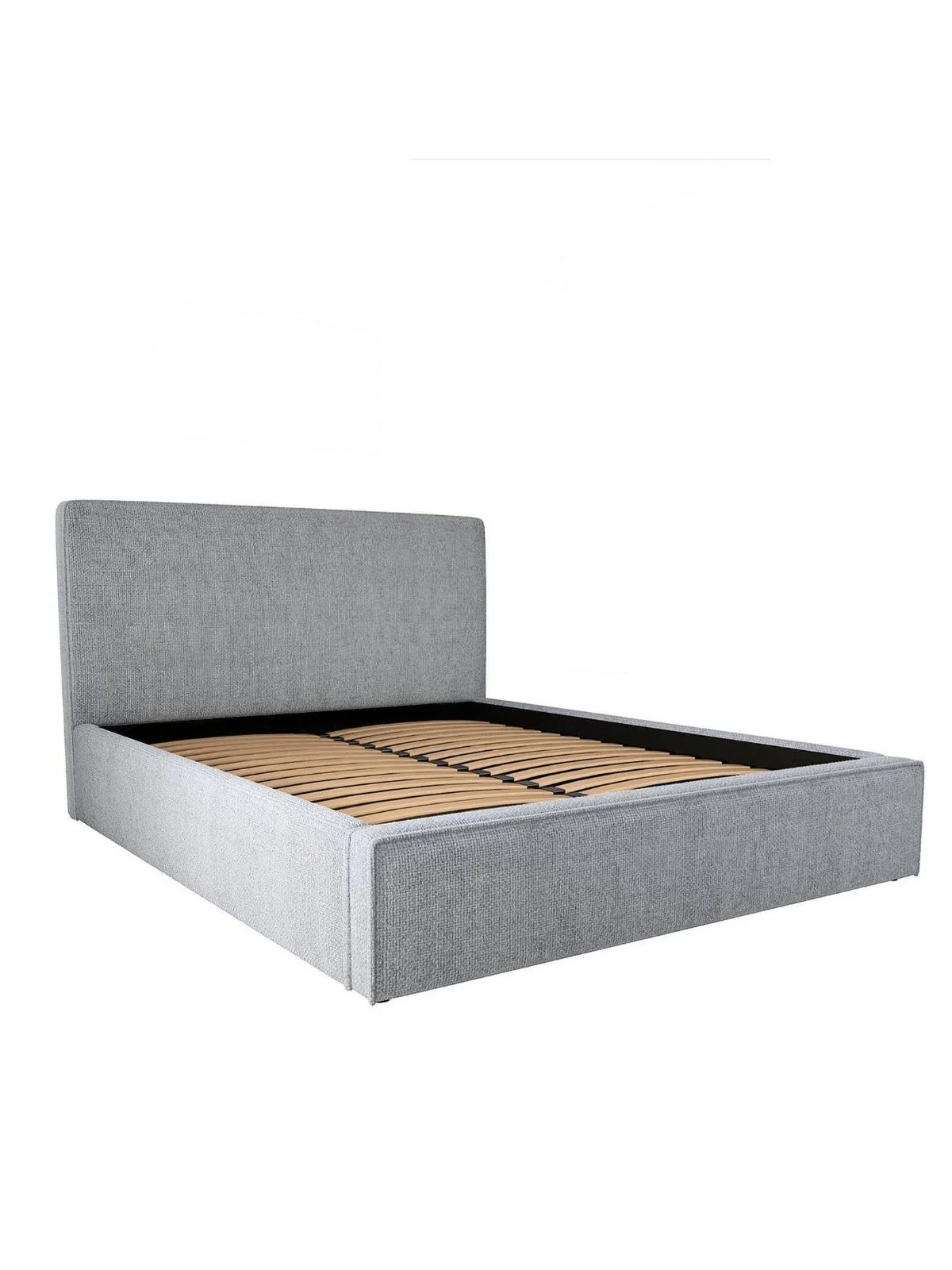 Langley Fabric Bed Frame Grey | King Size | Upholstered Headboard | Sprung Slats - Image 3
