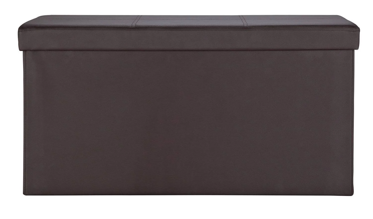 Large Faux Leather Stitched Ottoman Brown Modern Design Multi Functional - Image 4