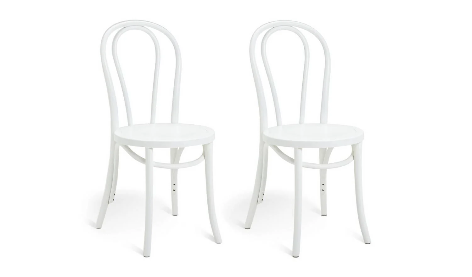 Larsa Pair of Solid Wood Dining Chairs White Modern Kitchen Furniture - Image 3