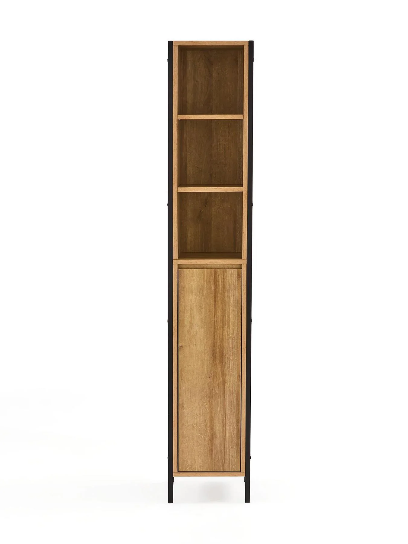 Larson Tall Bathroom Cabinet Dark Oak Storage Organiser Unit - Image 3