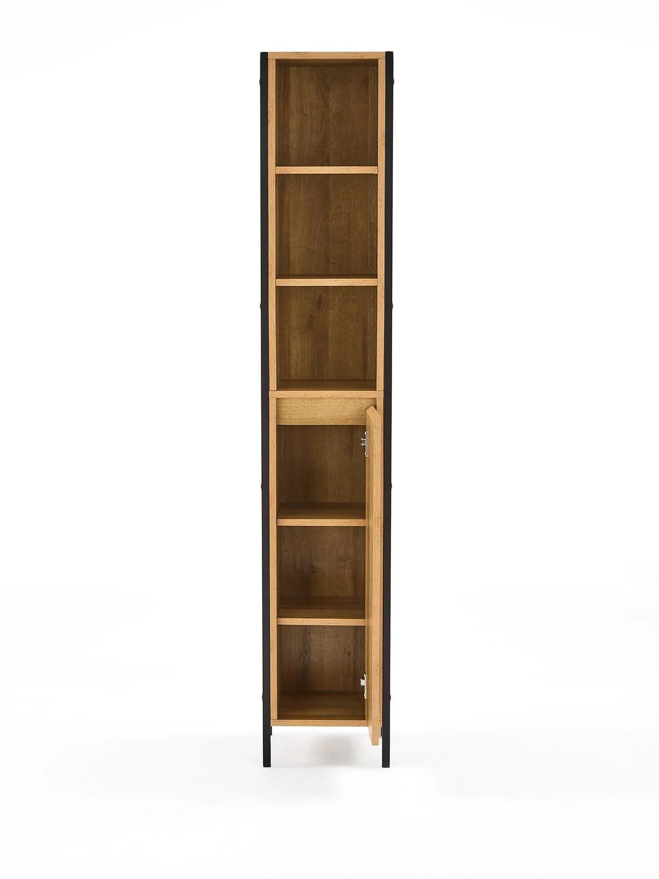 Larson Tall Bathroom Cabinet Dark Oak Storage Organiser Unit - Image 5
