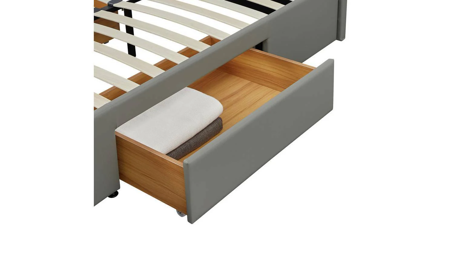 Lavendon 4 Drawer Double Bed Frame Grey Stylish and Functional Bedroom Storage - Image 4