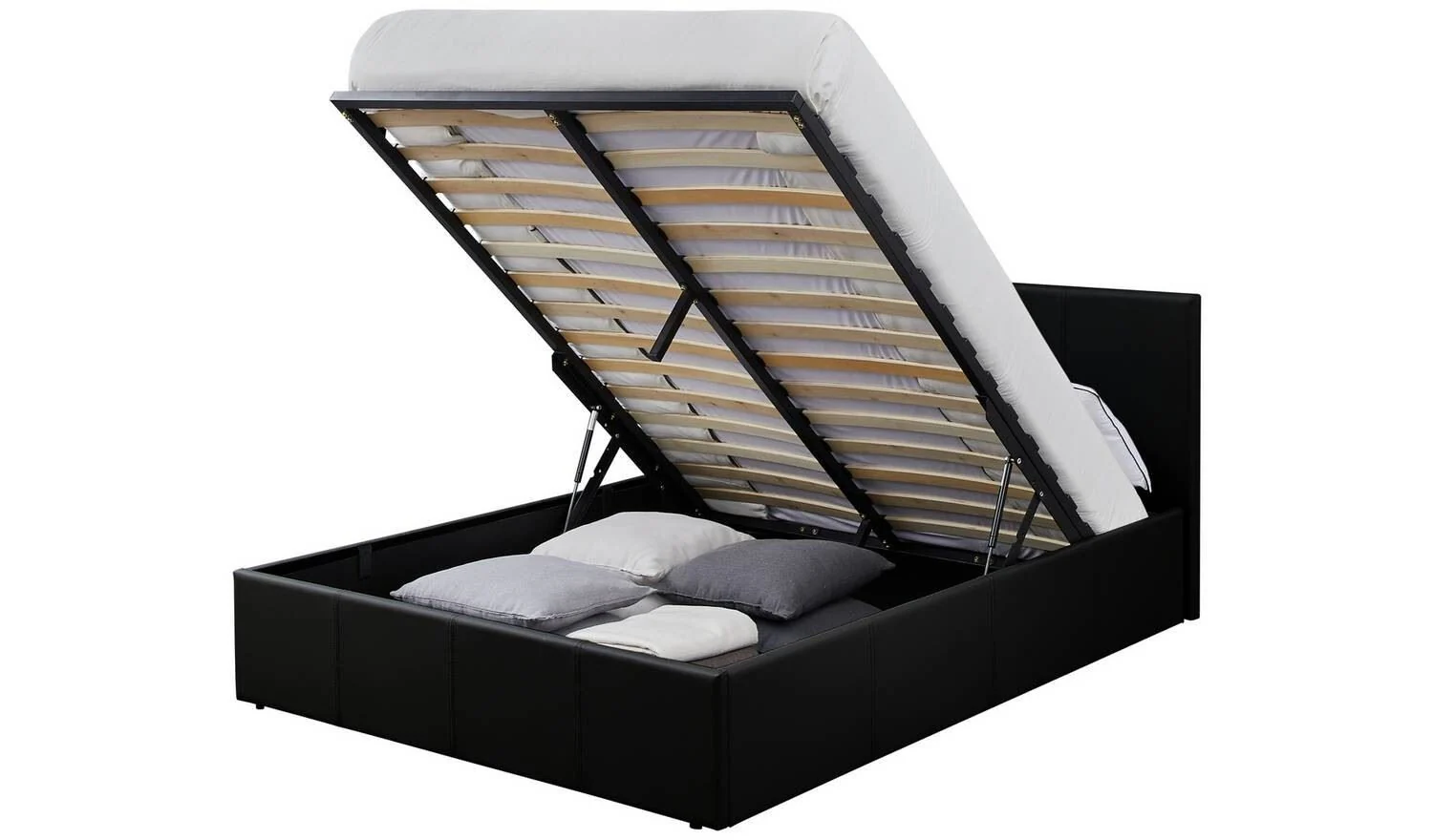 Lavendon Double End Open Ottoman Bedframe Black Functional Bedroom Storage - Image 6