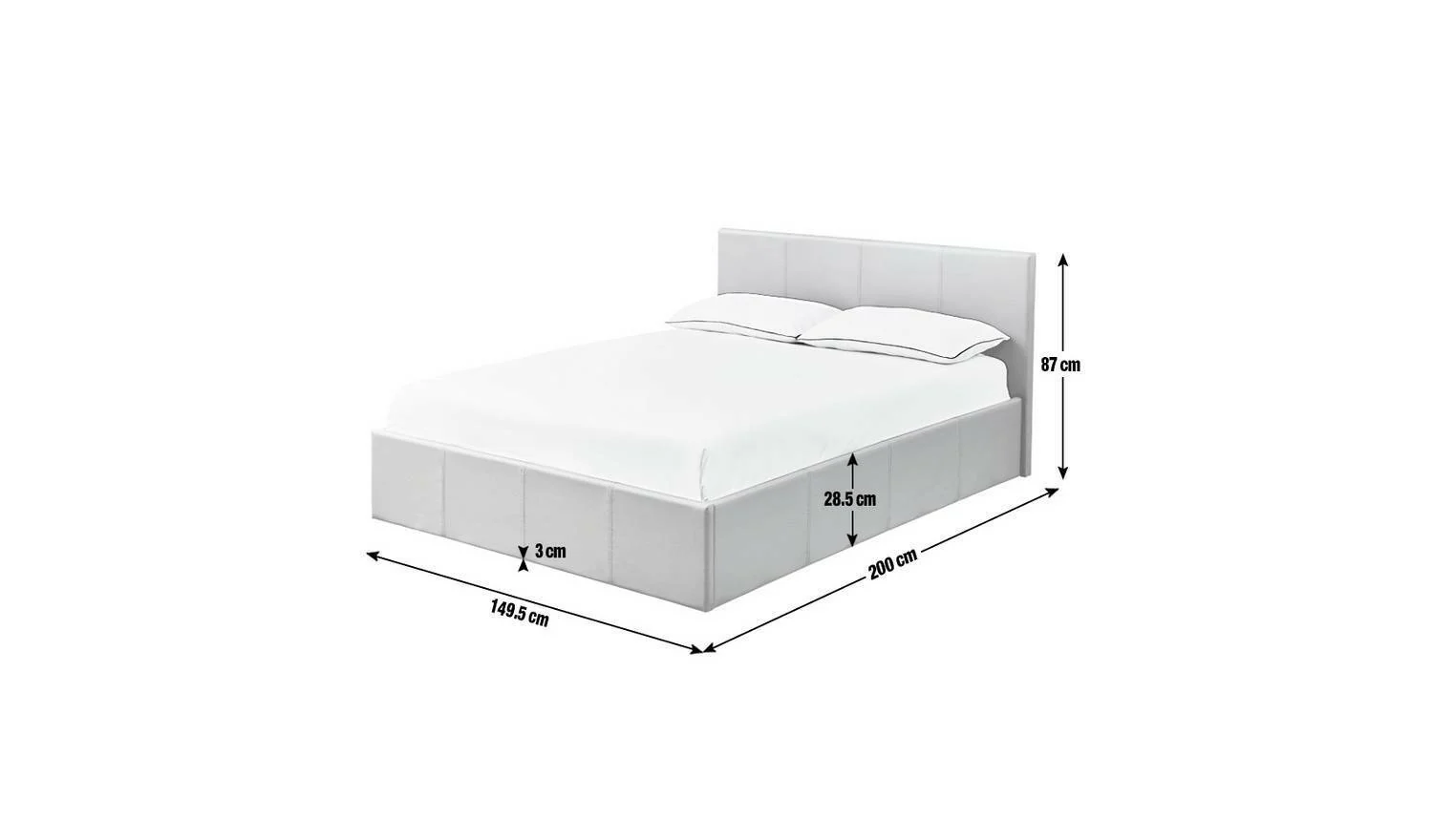 Lavendon Double Side Open Ottoman Bed Frame Grey Modern Storage Solution - Image 8