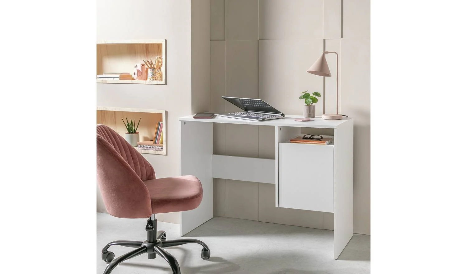 Lawson Office Desk White Modern Home Office Furniture Workspace - Image 2