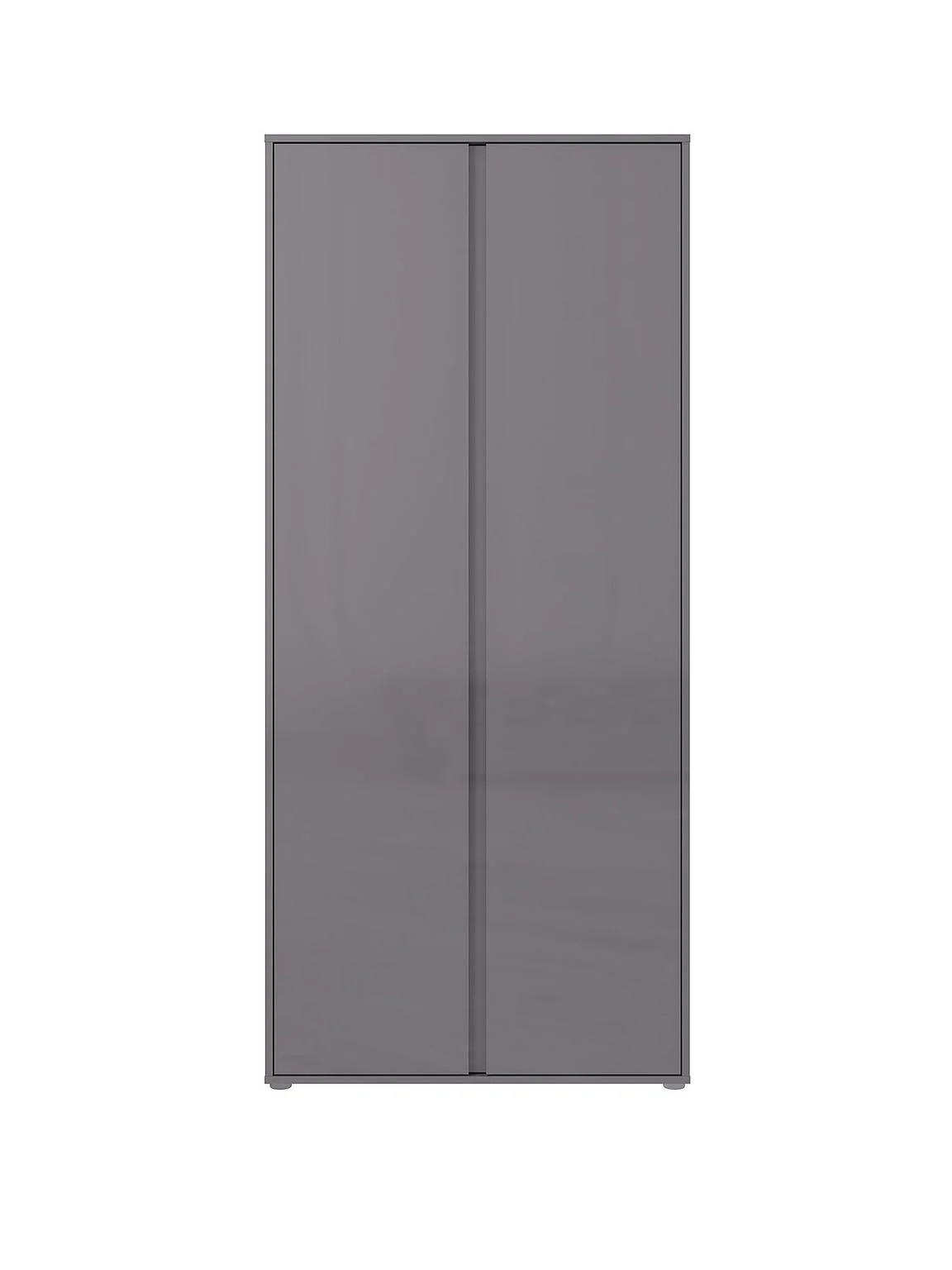 Layton Gloss 2 Door Wardrobe Grey Modern and Spacious Bedroom Storage - Image 2