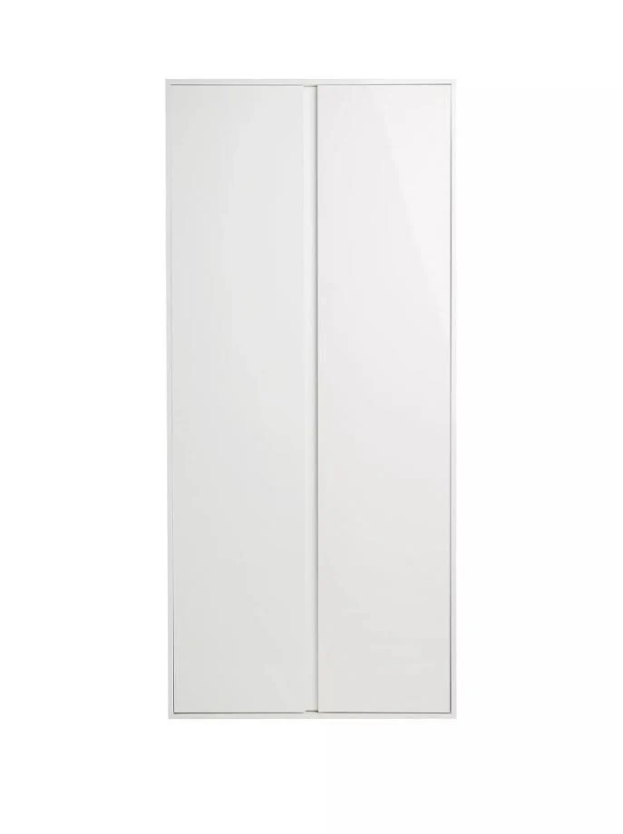 Layton Gloss 2 Door Wardrobe White Modern Freestanding Tall Cabinet - Image 2