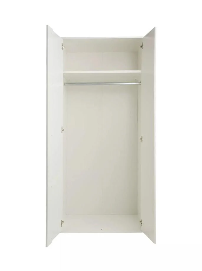 Layton Gloss 2 Door Wardrobe White Modern Freestanding Tall Cabinet - Image 4