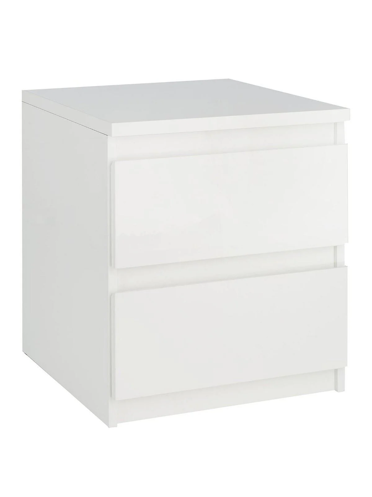Layton Gloss 2 Drawer Bedside White Modern and Spacious Bedroom Storage - Image 3