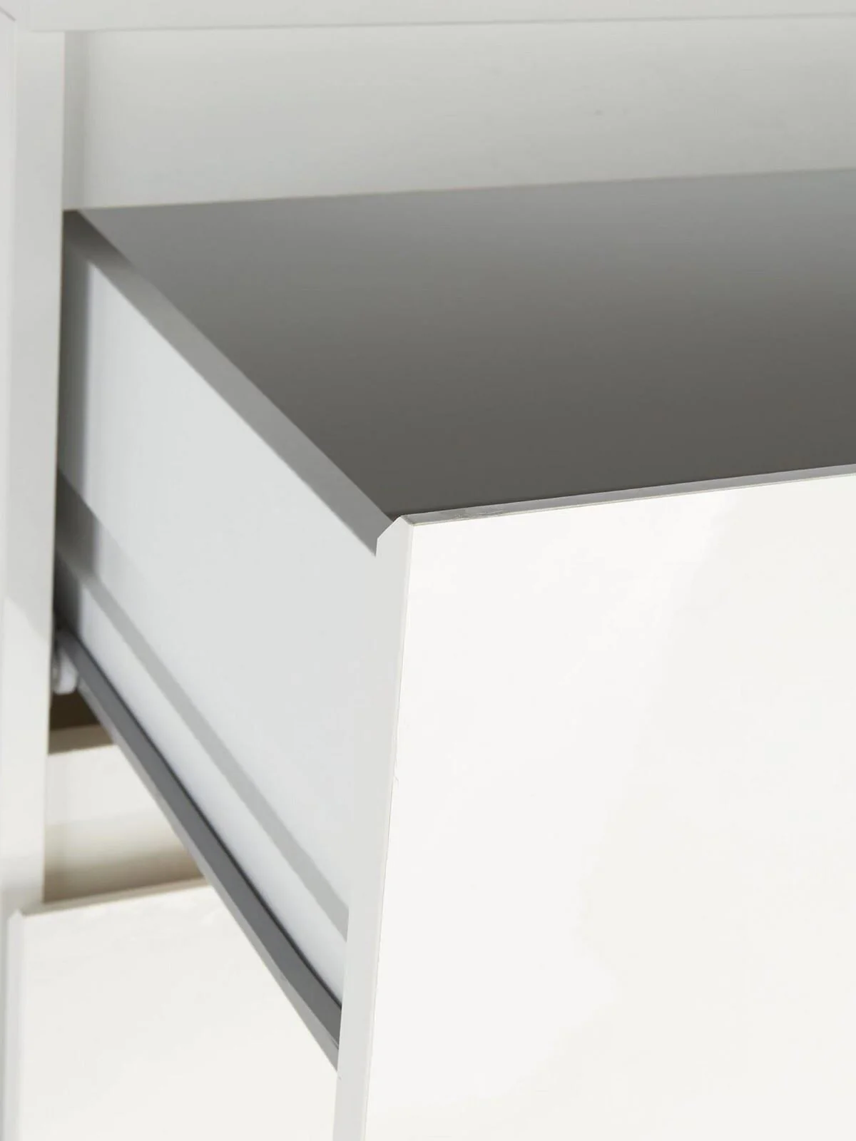 Layton Gloss 2 Drawer Bedside White Modern and Spacious Bedroom Storage - Image 6