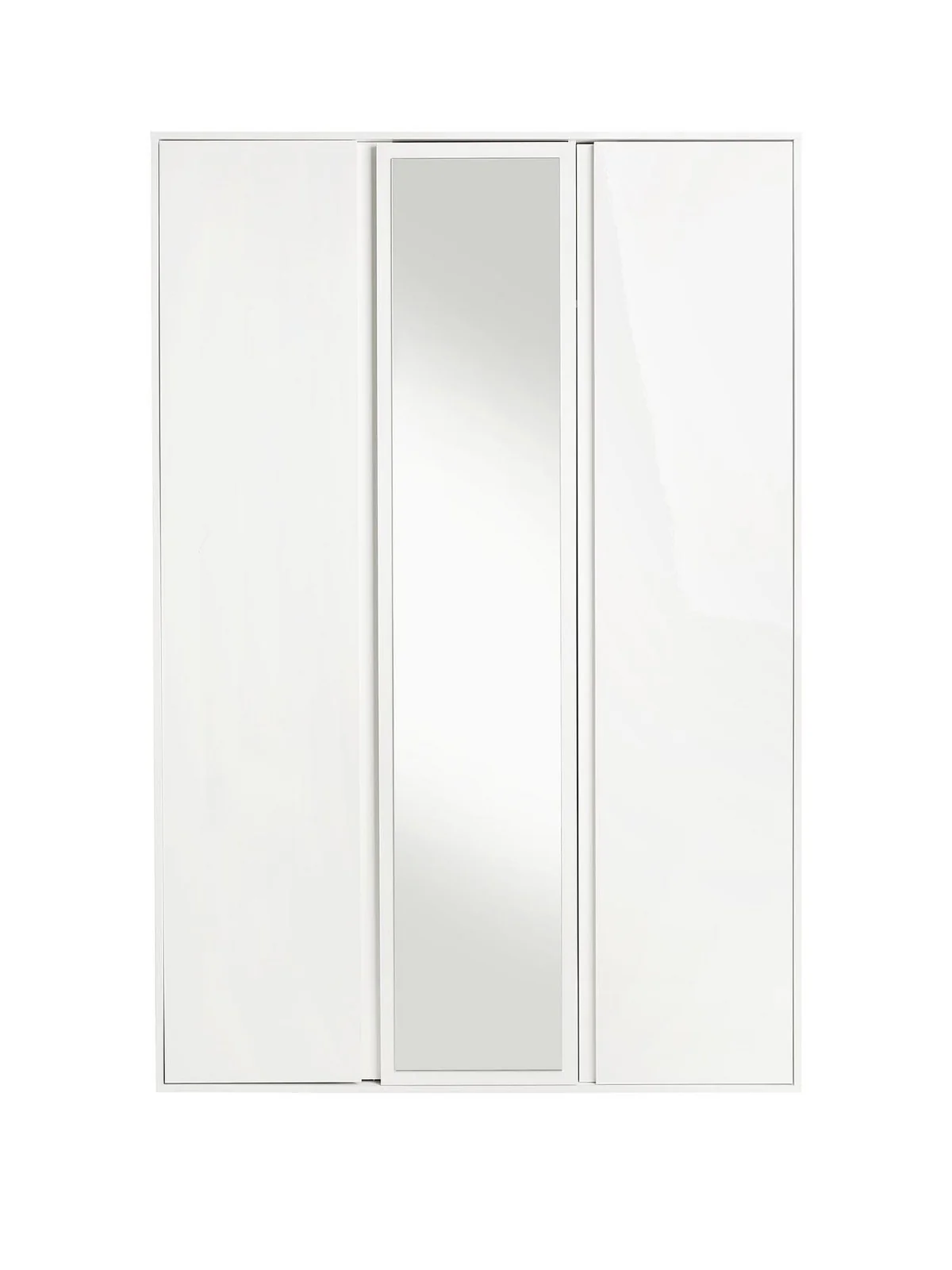 Layton Gloss 3 Door Mirrored Wardrobe White Modern Bedroom Furniture - Image 2