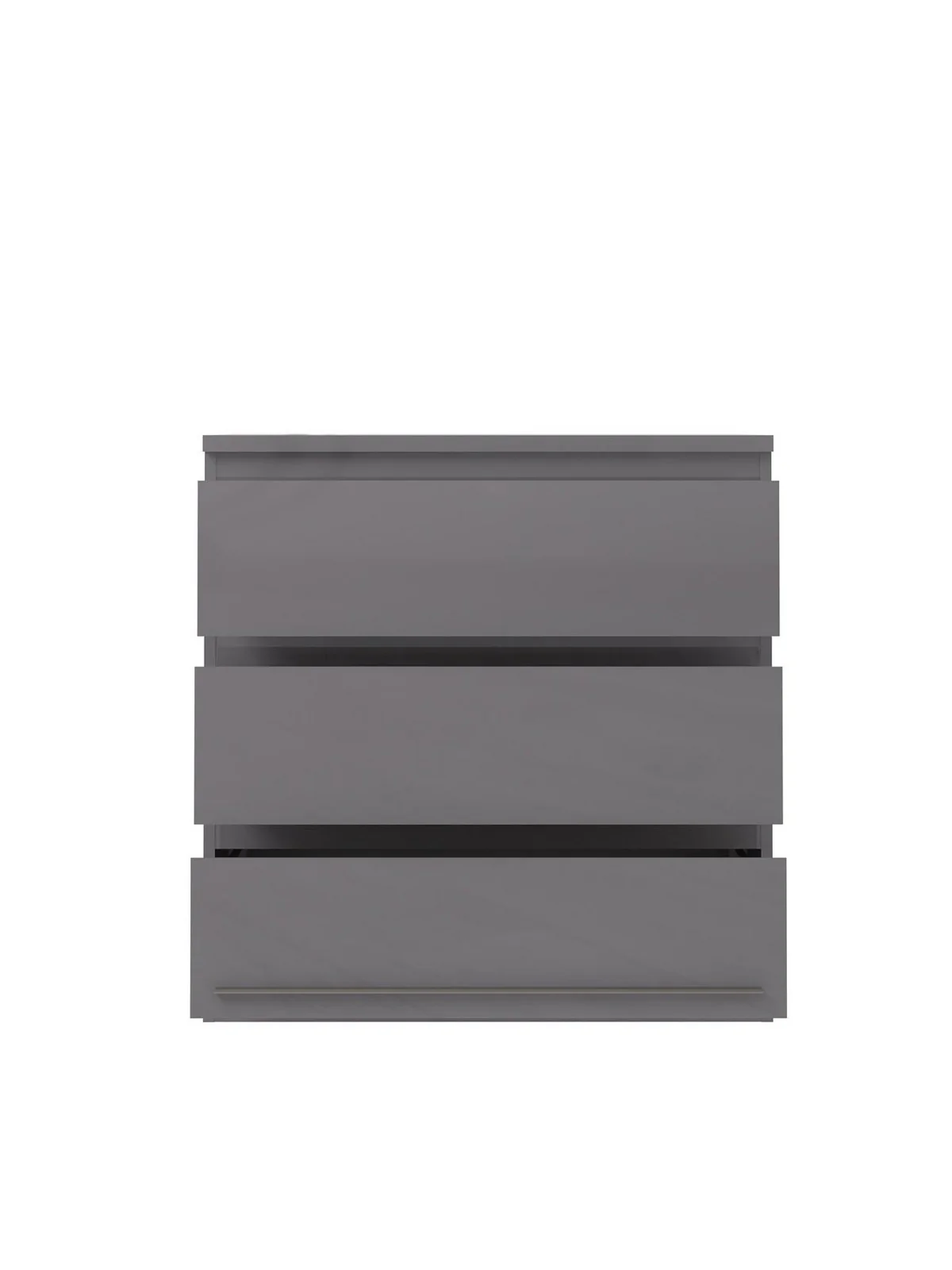 Layton Gloss 3 Drawer Chest Grey | Handle-Free Design | High Gloss Finish - Image 4