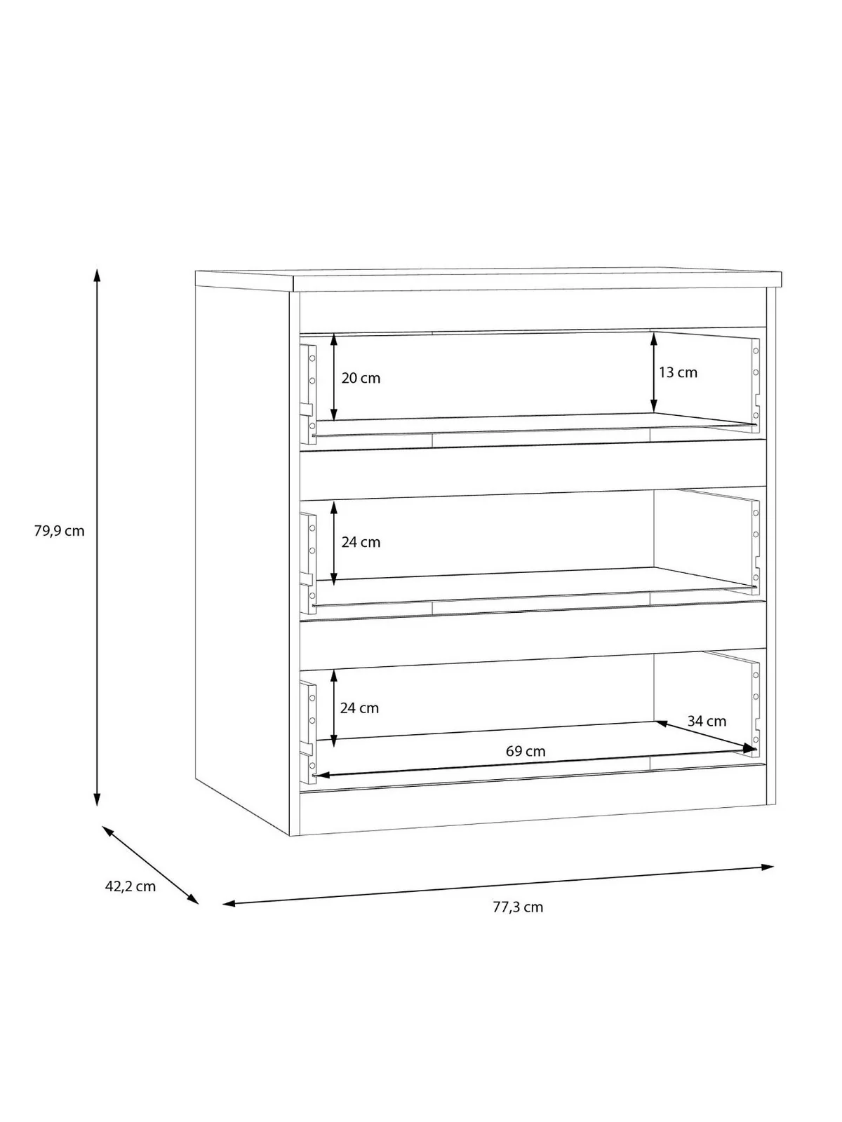 Layton Gloss 3 Drawer Chest Grey | Handle-Free Design | High Gloss Finish - Image 7