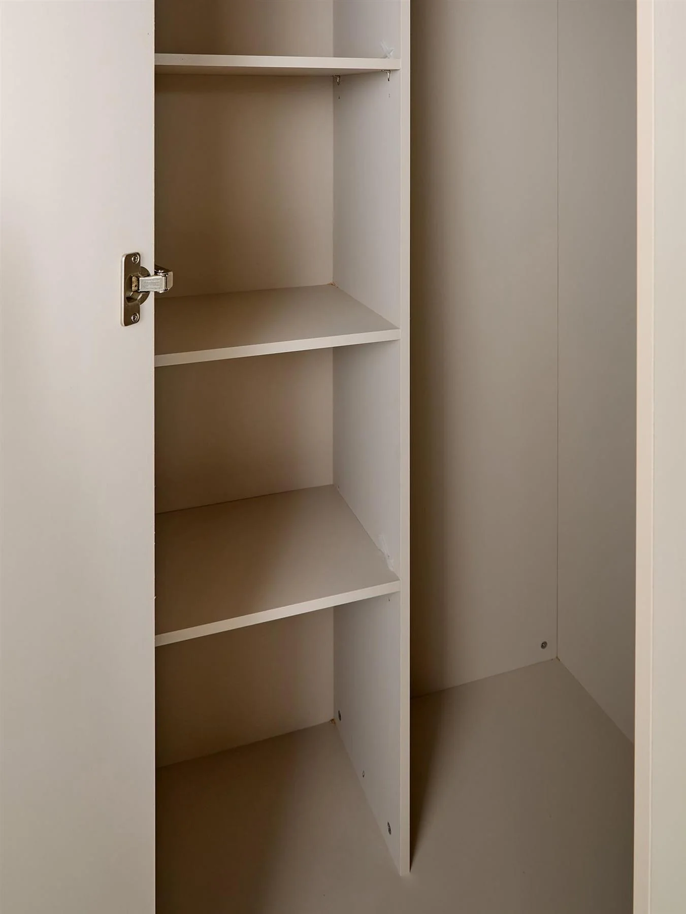 Layton Gloss Corner Wardrobe Oatmeal Space Saving Tall Cabinet UK - Image 6