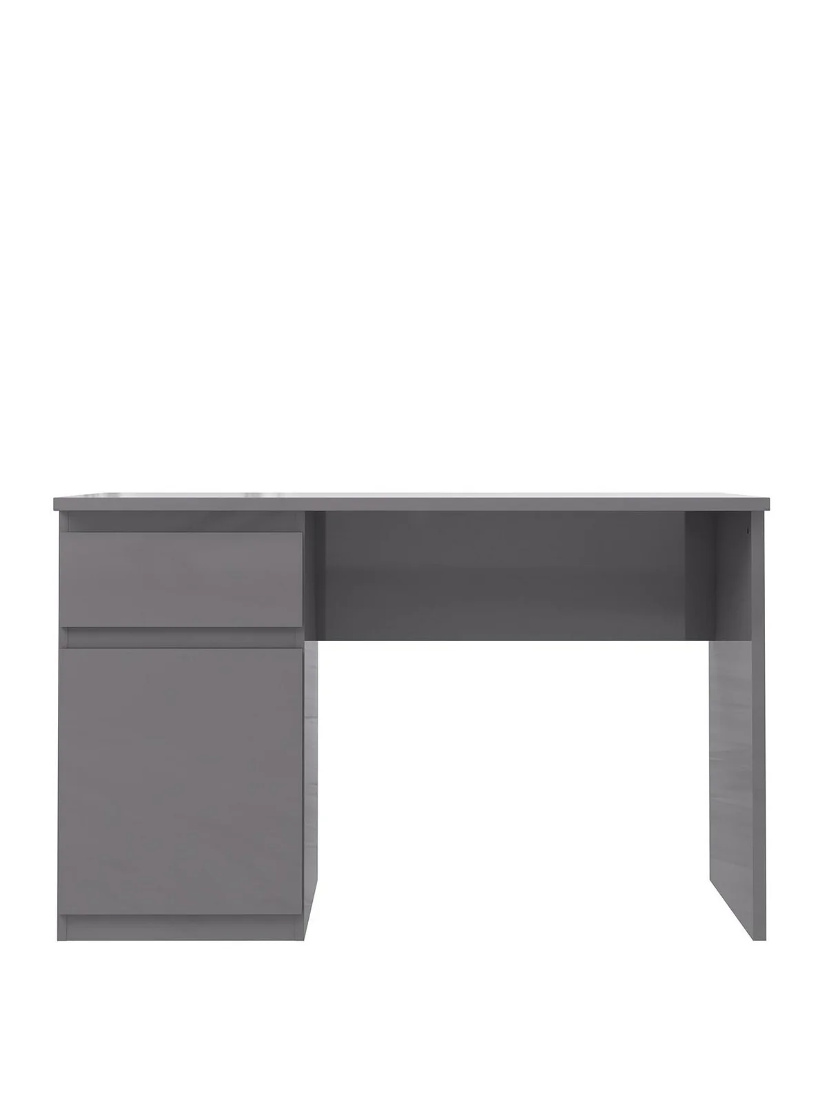 Layton Gloss Desk Grey | Handle-Free Design | 120cm Wide - Image 2