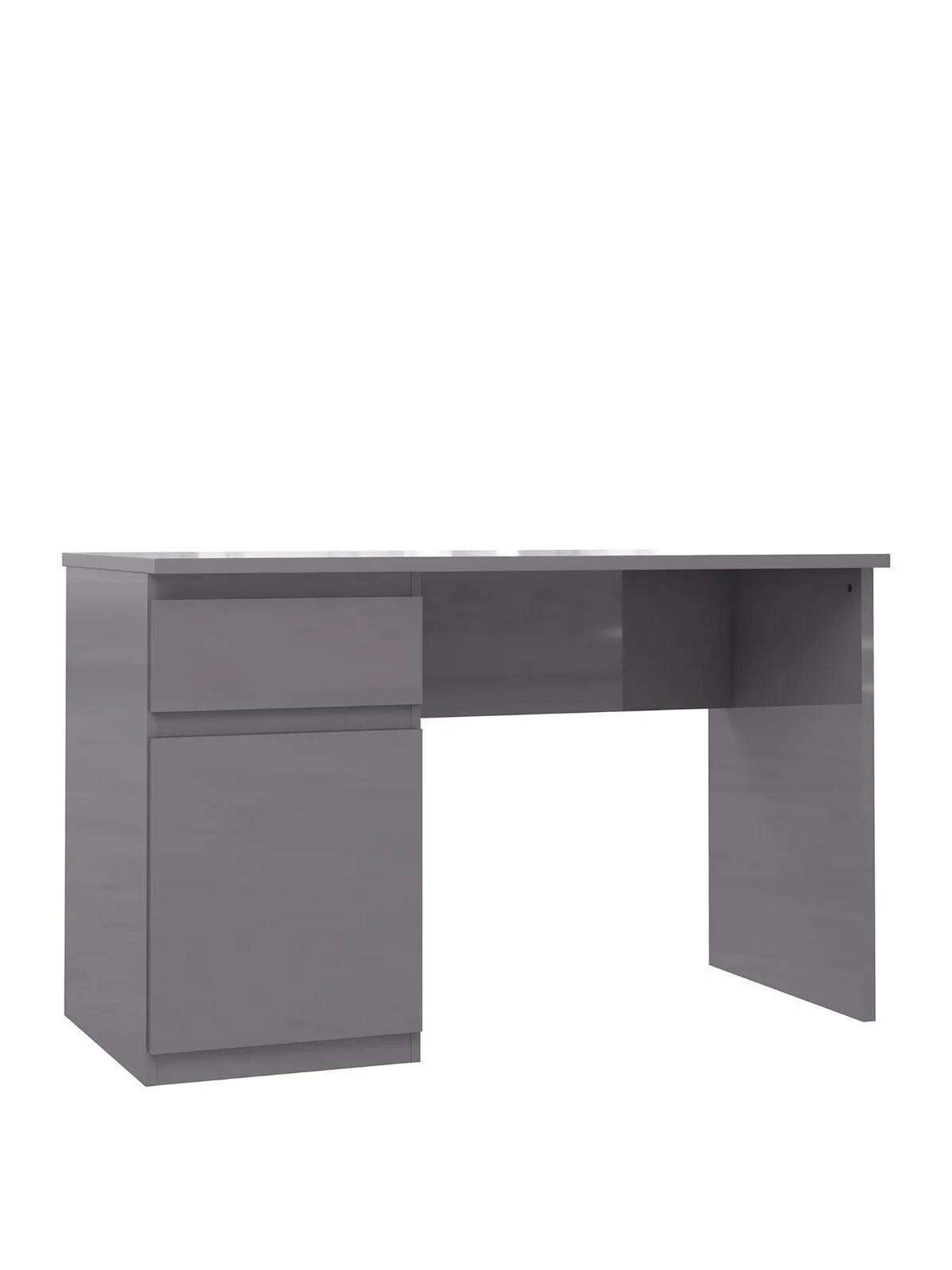 Layton Gloss Desk Grey | Handle-Free Design | 120cm Wide - Image 3