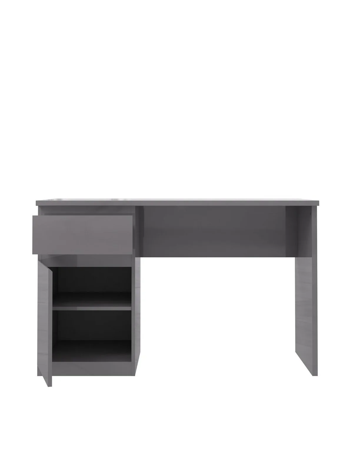 Layton Gloss Desk Grey | Handle-Free Design | 120cm Wide - Image 4