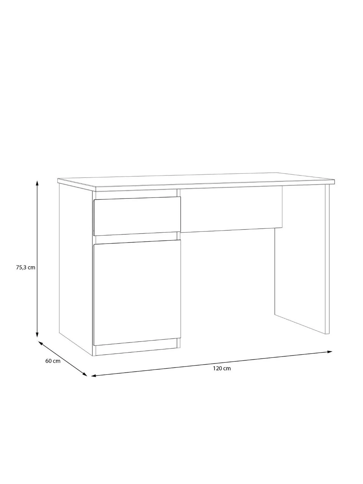 Layton Gloss Desk Grey | Handle-Free Design | 120cm Wide - Image 6