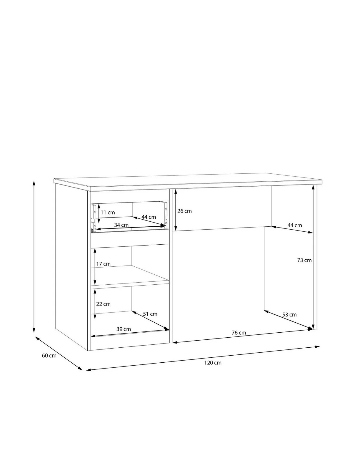 Layton Gloss Desk Grey | Handle-Free Design | 120cm Wide - Image 7