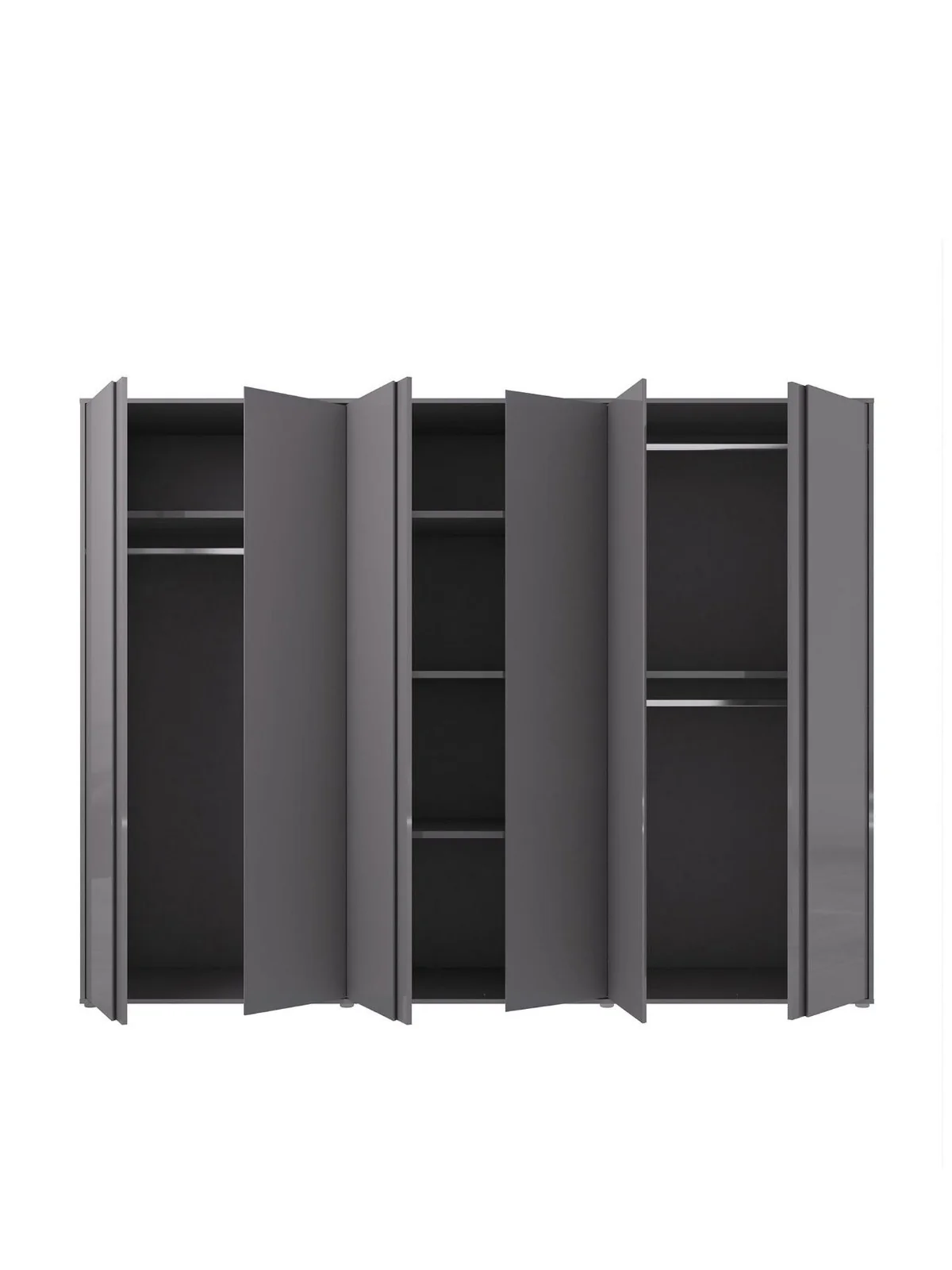 Layton Grey 6 Door Wardrobe | Family Bedroom Storage | Free Delivery UK - Image 4
